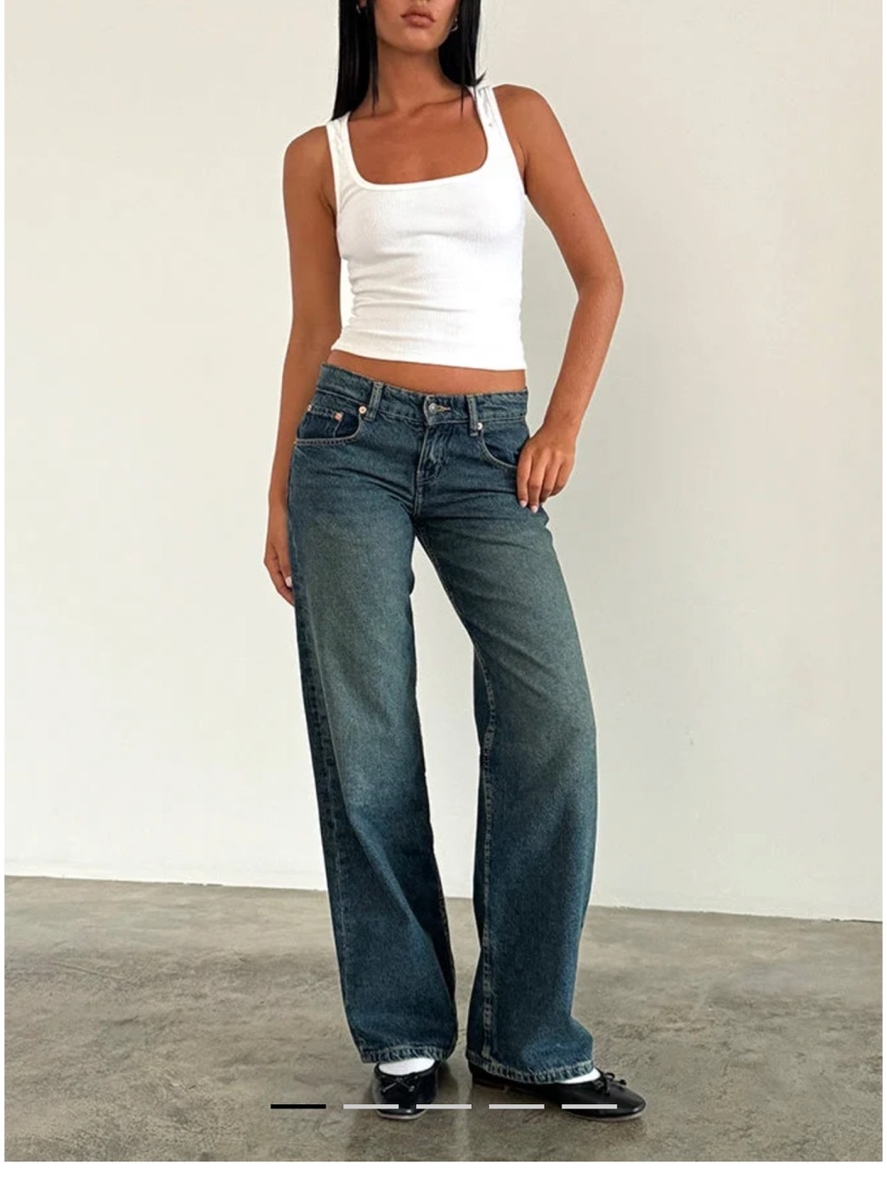 Motel Rocks Low Rise Parallel Jeans in Bright Blue W30 L30